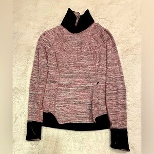 **Lululemon Think Fast Pullover – Size 4 – Heathered Black Herringbone**